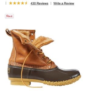 LL Bean 8” fur Lined Snow Boots